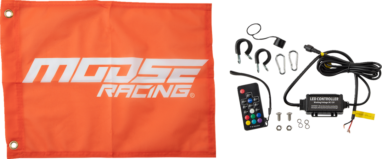 MOOSE RACING 3' Whip Light - RGB - Black SB-RGBR-131-PU