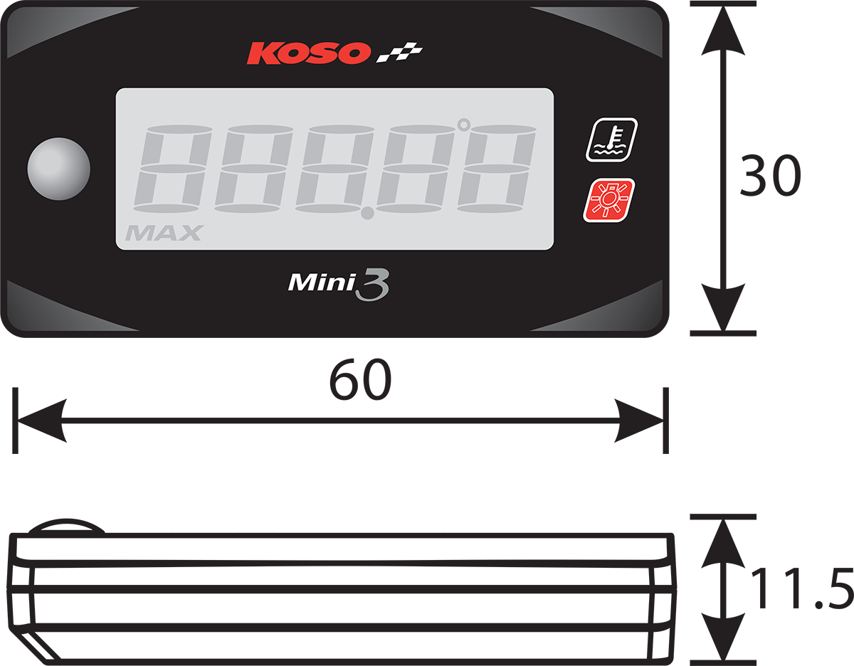 KOSO NORTH AMERICA Cylinder Head Temperature Meter MSX125 Grom 2013-2020 BA003245