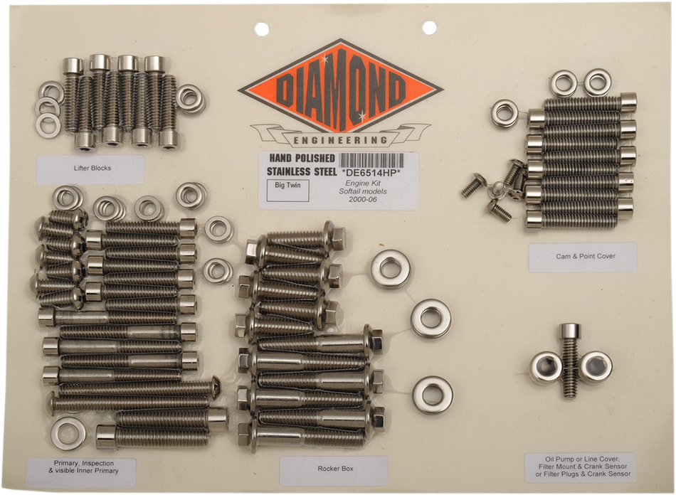 Kit de pernos DIAMOND ENGINEERING - Motor - Softail DE6514H 