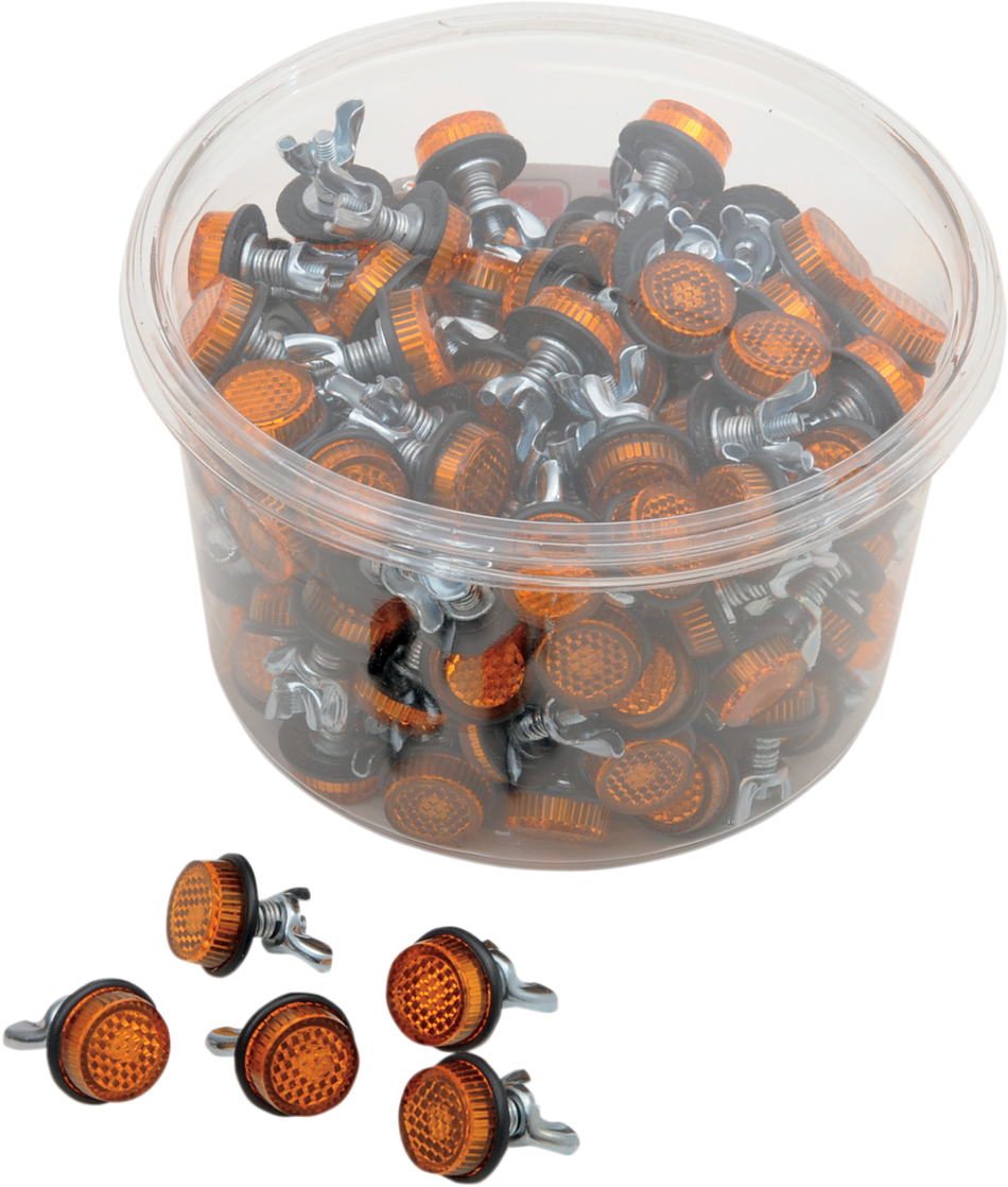 CHRIS PRODUCTS License Plate Reflectors - 150ct Tub - Amber CH150A