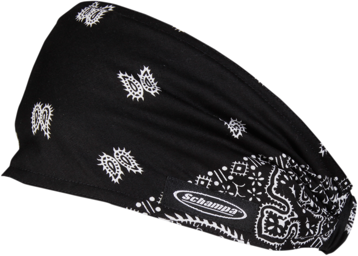 SCHAMPA &amp; DIRT SKINS Mini Doo-Z Kopftuch - Schwarzes Paisleymuster DZ02-100 