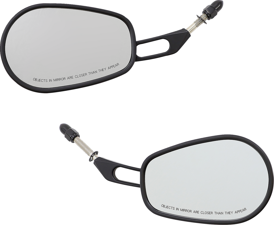 RIVCO PRODUCTS Mirror - Thru-Mount - Side View - Oval - Black MV307