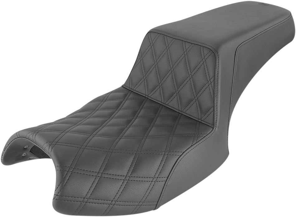SADDLEMEN Step Up Seat - Front Lattice/Rear Smooth - Black - Challenger I20-06-172