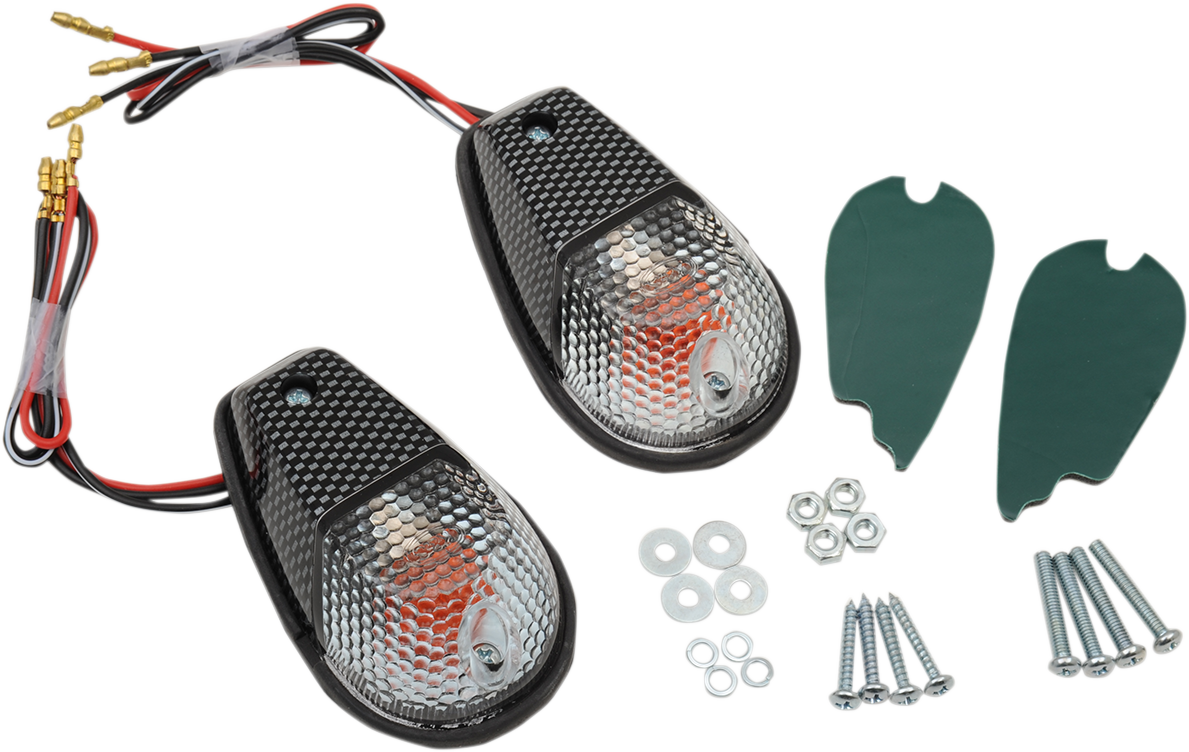 K&S TECHNOLOGIES Flush Mount Marker Lights - Carbon/Clear 25-8020