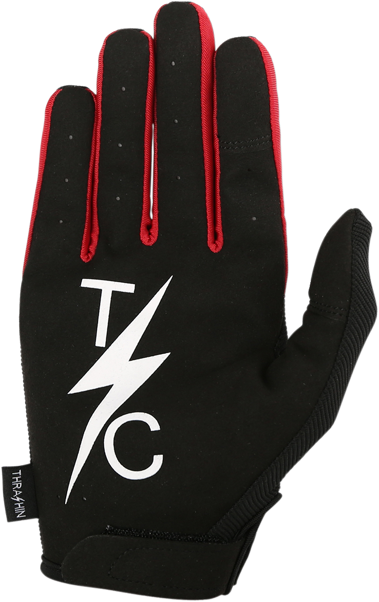 THRASHIN SUPPLY CO. Stealth Gloves - Black/Red - Large SV1-02-10