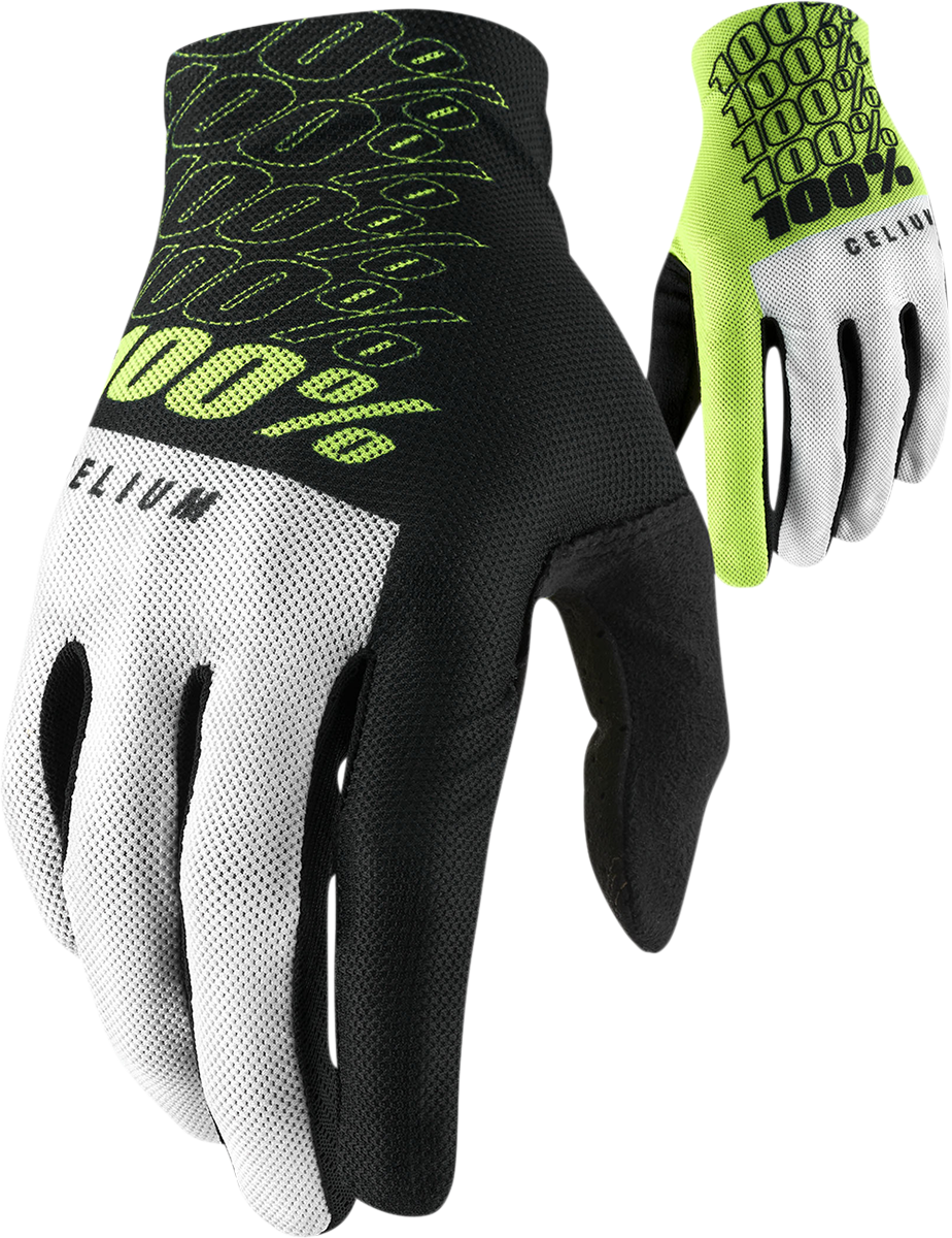 100% Celium Gloves - Fluorescent Yellow - Medium 10007-00011