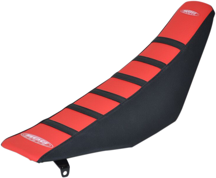 SDG 6-Ribbed Seat Cover - Black Ribs/Red Top/Black Sides 95923KRK