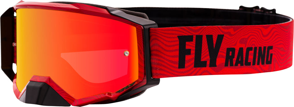 FLY RACING Zone Pro Goggle Red/Black W/Red Mirror/Amber Lens W/Post FLA-065