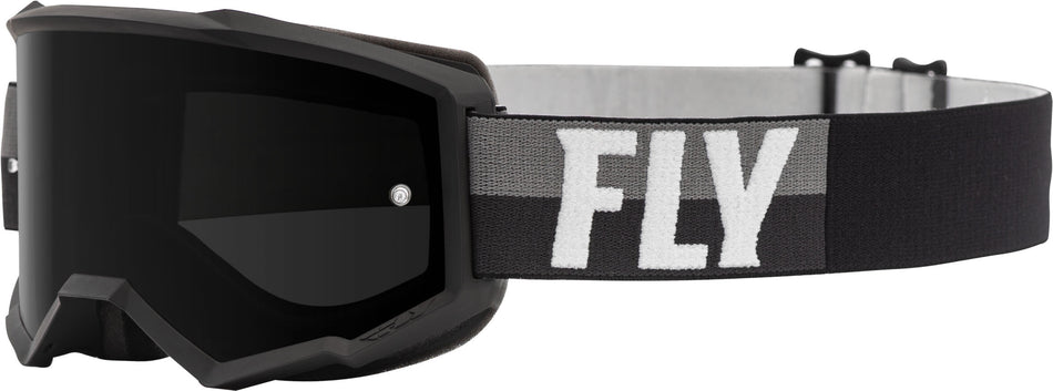 FLY RACING Zone Goggle Black/White W/Dark Smoke Lens W/Post FLA-057
