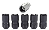 McGard Wheel Lock Nut Set - 5pk. (Cone Seat) M14X1.5 / 22mm Hex / 1.639in OAL - Black 24516