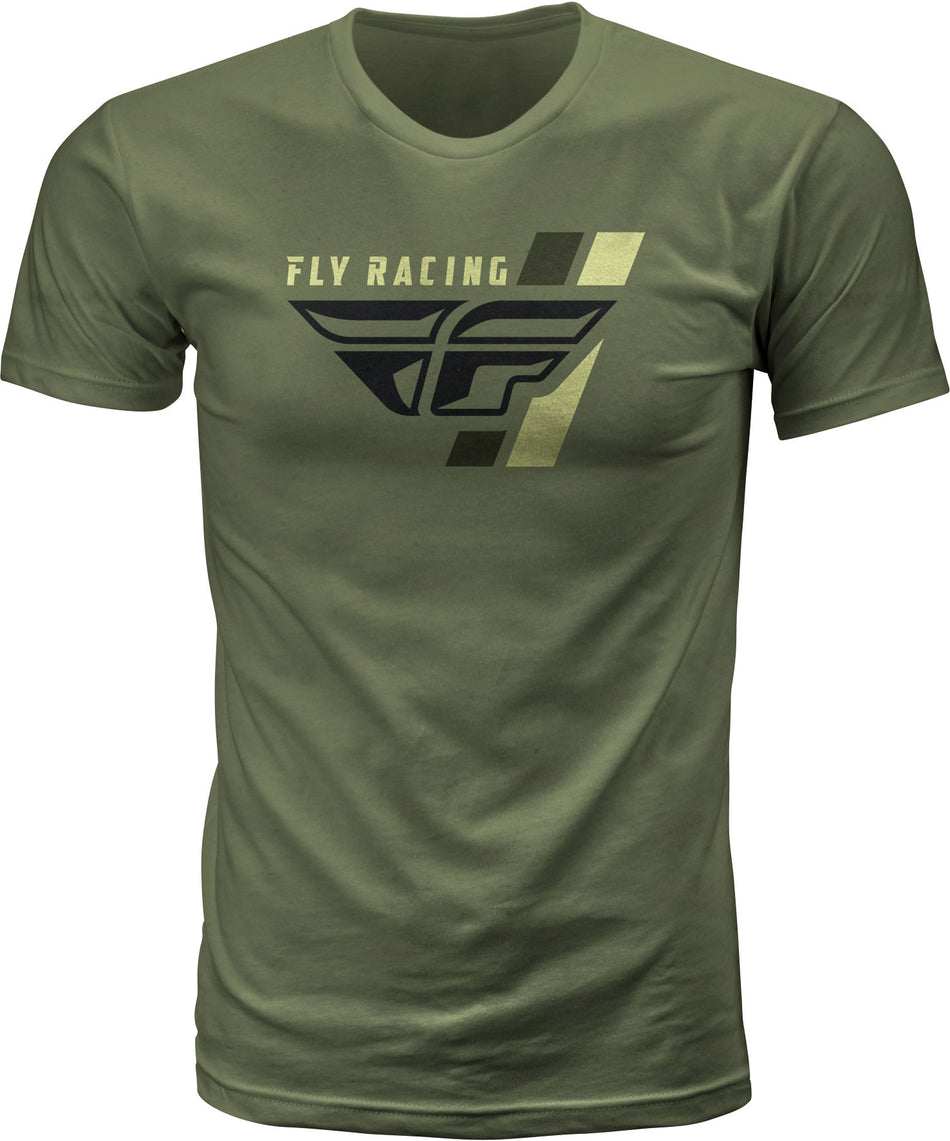 FLY RACING Fly Retro Stripe Tee Military Md 352-1145M