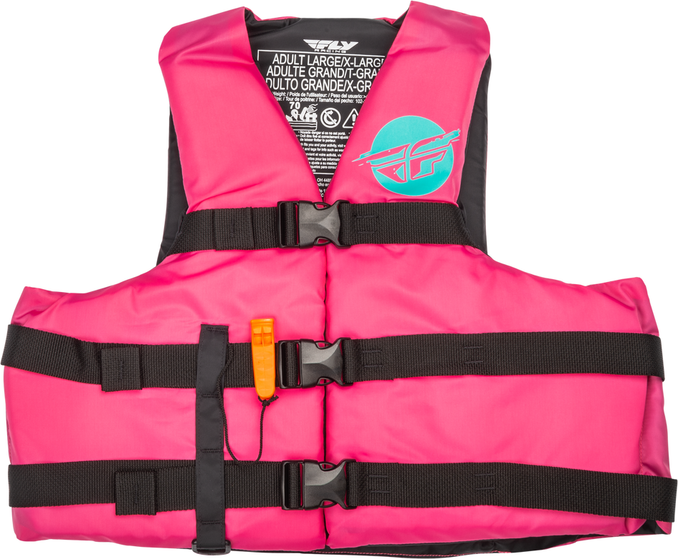 FLY RACING Nylon Flotation Vest Neon Pink/Teal 2x 221-304142X