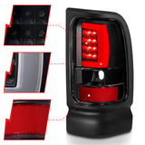 ANZO 1994-2001 Dodge Ram 1500 LED Taillights Plank Style Black w/Clear Lens 311339