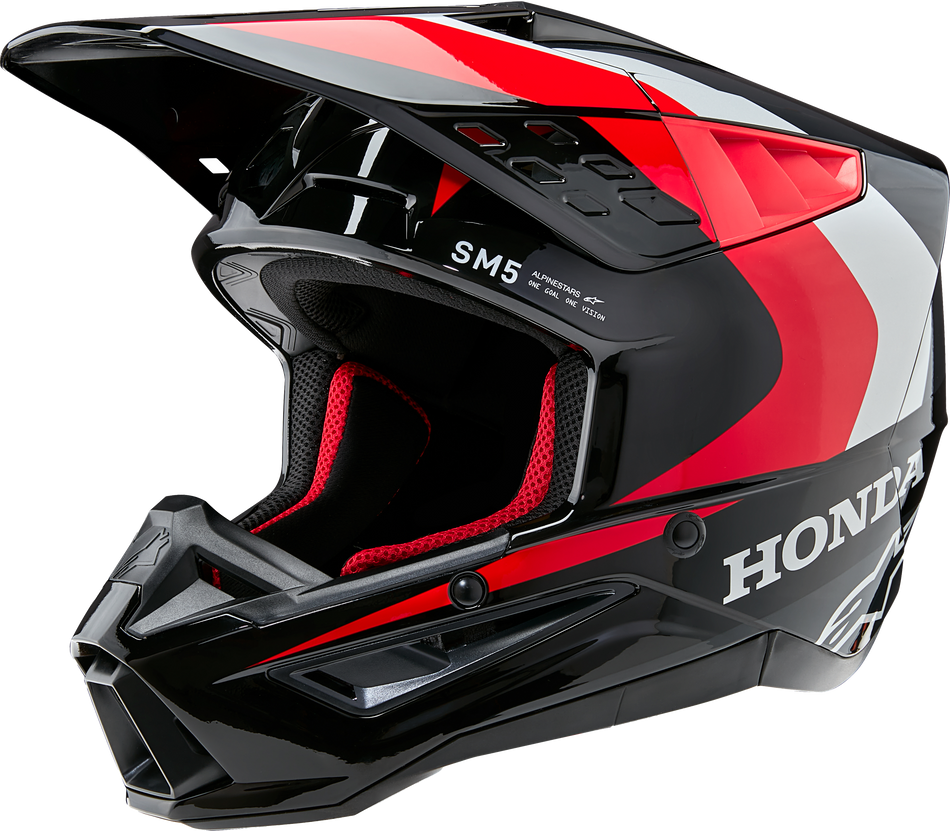 ALPINESTARS Honda S-M5 Helmet Black/Red Glossy Md 8308123-1333-M