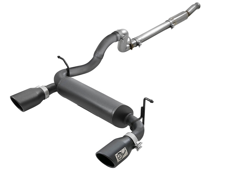 aFe Rebel Series 409 Stainless Steel Cat-Back Exhaust 18-21 Jeep Wrangler JL 2.0L (t) - Black Tip 49-48096-B