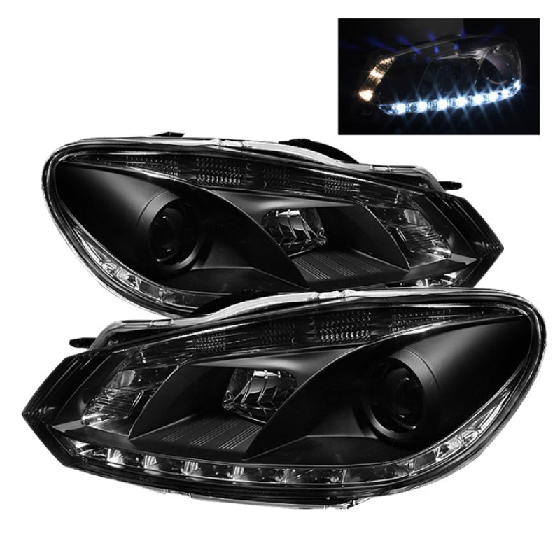 Spyder Volkswagen Golf/GTI 10-13 Projector Headlights Halogen Model- DRL Blk PRO-YD-VG10-DRL-BK 5012111