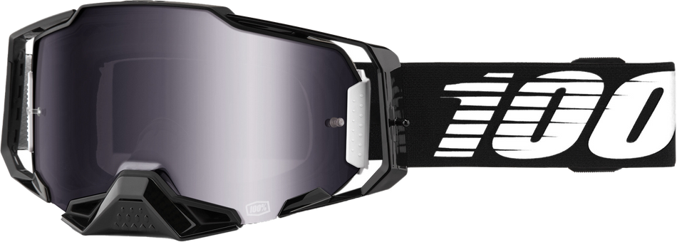 100% Armega Goggle Black Mirror Silver Flash Lens 50005-00001