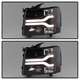 Spyder Chevy Silverado 1500 07-13 Version 3 Projector Headlights - Black PRO-YD-CS07V3-LBDRL-BK 5083609