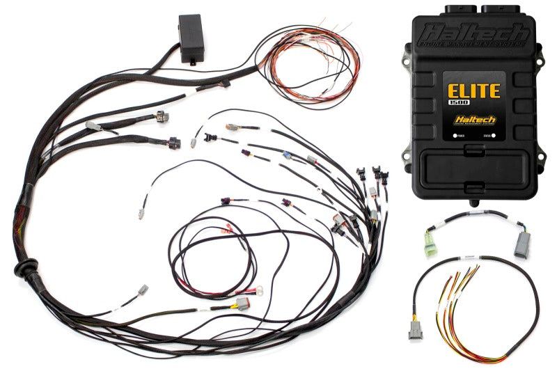 Haltech Elite 1500 Terminated Harness ECU Kit w/ Square EV1 Injector Connectors HT-150975