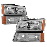 Xtune Chevy Silverado 2500HD 03-06 Crystal Headlights w/ Bumper Lights Chrome HD-JH-CSIL03-AM-C-SET 5064912