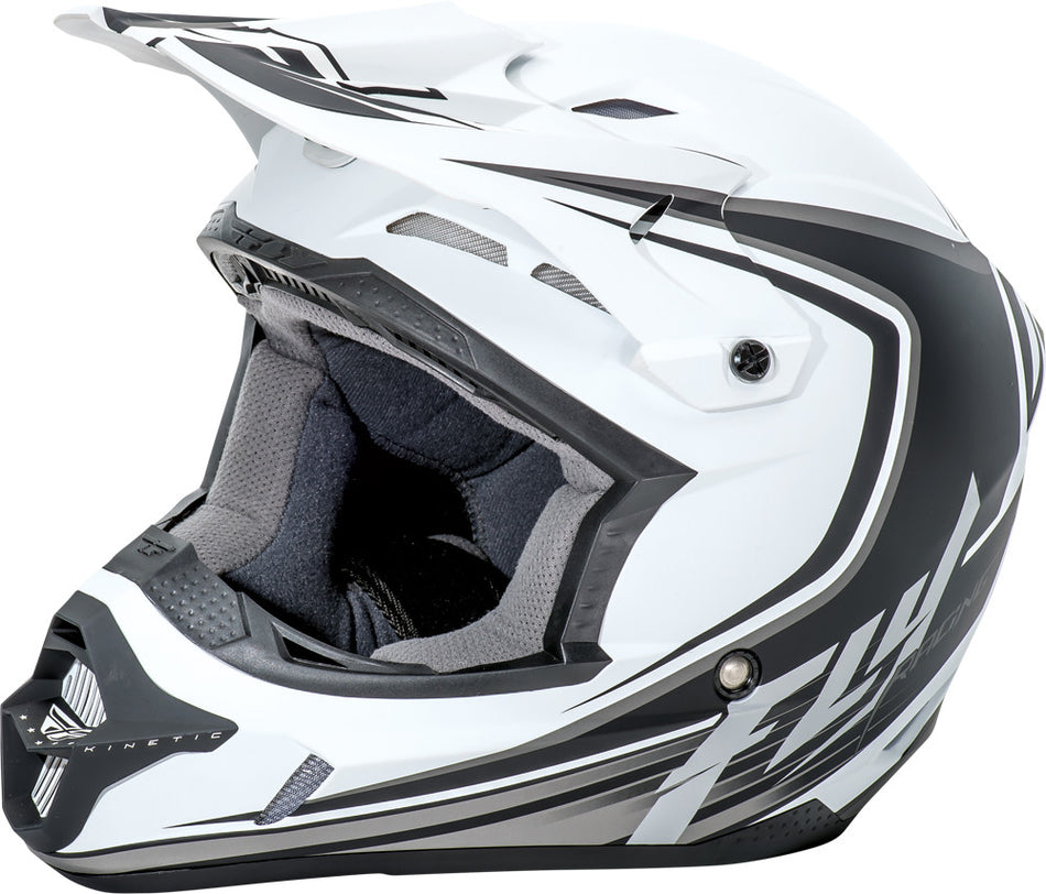 FLY RACING Kinetic Fullspeed Helmet Matte White/Black Ym 73-3371YM