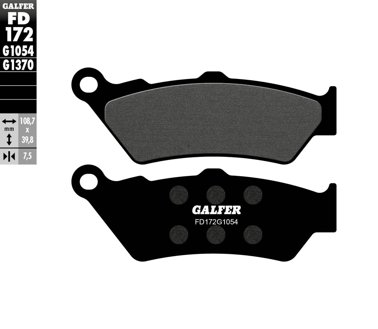 GALFER Brake Pads Semi Metallic Fd172g1054 FD172G1054