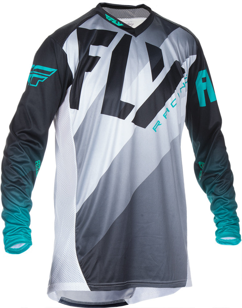 FLY RACING Lite Jersey Black/White/Teal 2 370-7202X