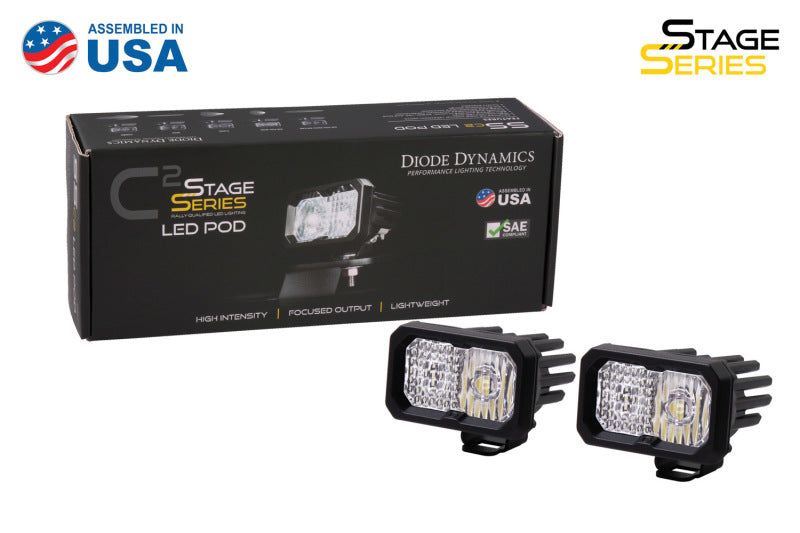 Diode Dynamics Stage Series 2 In LED Pod Pro - White Fog Standard ABL (Pair) DD6406P