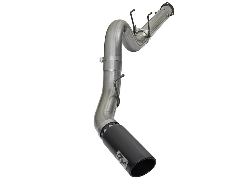 aFe Large Bore-HD 5in DPF Back 409 SS Exhaust System w/Black Tip 2017 Ford Diesel Trucks V8 6.7L(td) 49-43090-B