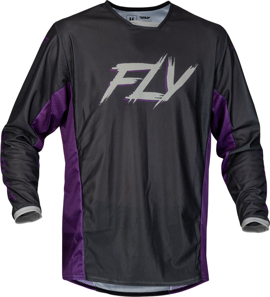 FLY RACING Kinetic Mesh Rave Jersey Black/Purple/Silver Lg 377-310L