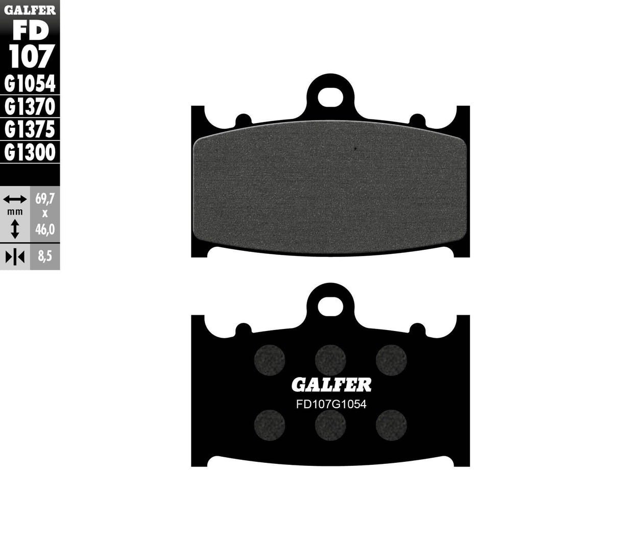 GALFER Brake Pads Semi Metallic Fd107g1054 FD107G1054