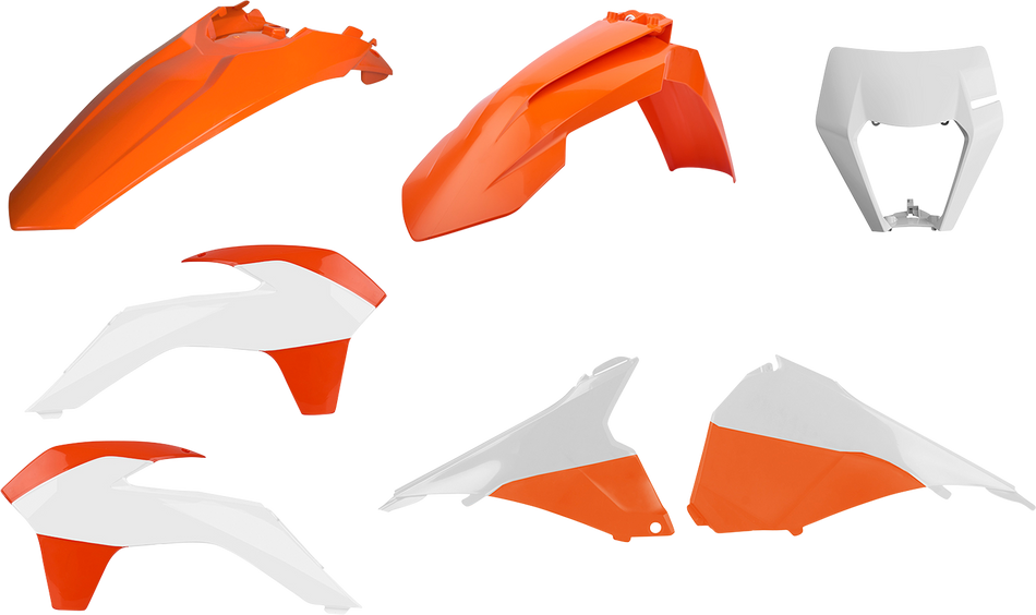 POLISPORT Body Kit - Restyled - Orange/White - EXC/EXC-F 90878