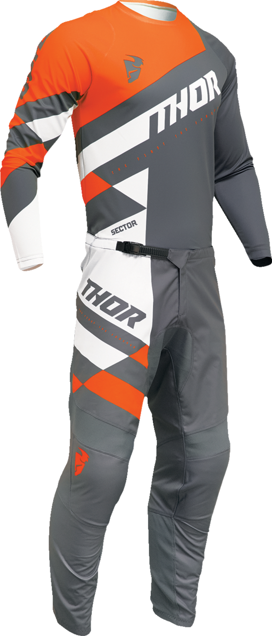THOR Sector Checker Jersey - Charcoal/Orange - Large 2910-7589