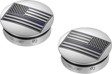 FIGURATI DESIGNS Swing Arm Covers - Blue Line American Flag - Custom - Reversed FD70-ABFL-SS