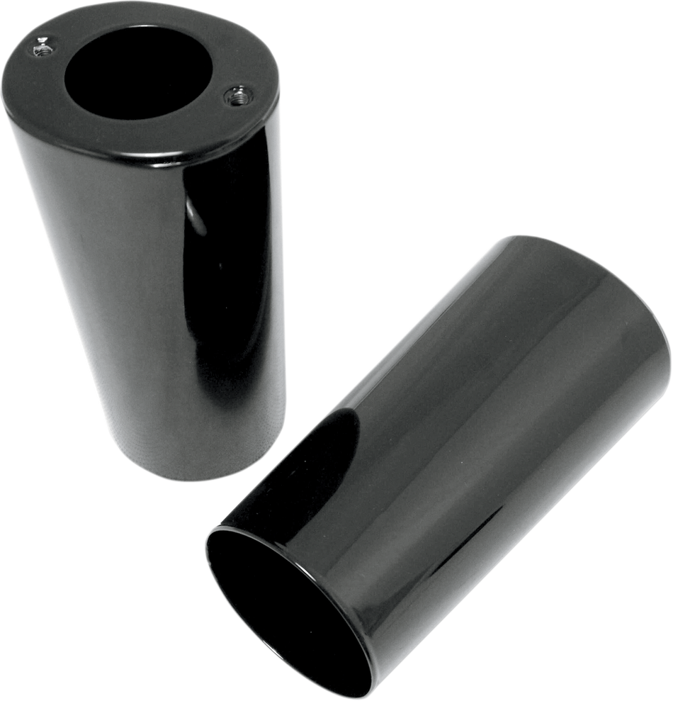 DRAG SPECIALTIES Fork Slider Covers - Gloss Black - Smooth - Stock Length - Replacement OEM Number 45964-86 74537B