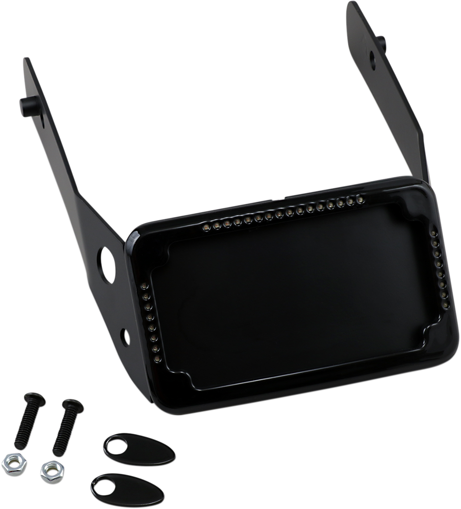 CYCLE VISIONS LP Plate Frame & Mount with Signals - FXDWG - Black CV4651B