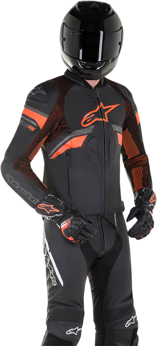 ALPINESTARS GP Plus R v3 Rideknit® Lederjacke - Schwarz/Rot Fluo - US 44 / EU 54 3100321-1030-54