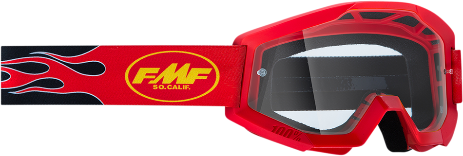FMF Youth PowerCore Goggles - Flame - Red - Clear F-50054-00004 2601-3018