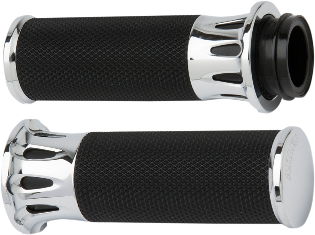 ARLEN NESS Grips - Deep Cut - TBW - Chrome 07-318