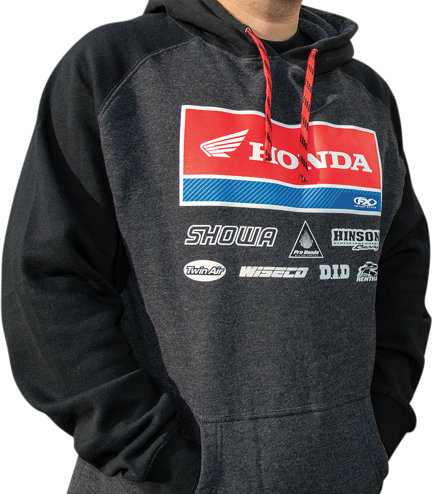 FACTORY EFFEX Honda 21 Racewear Hoodie - Charcoal/Black - Large 24-88324