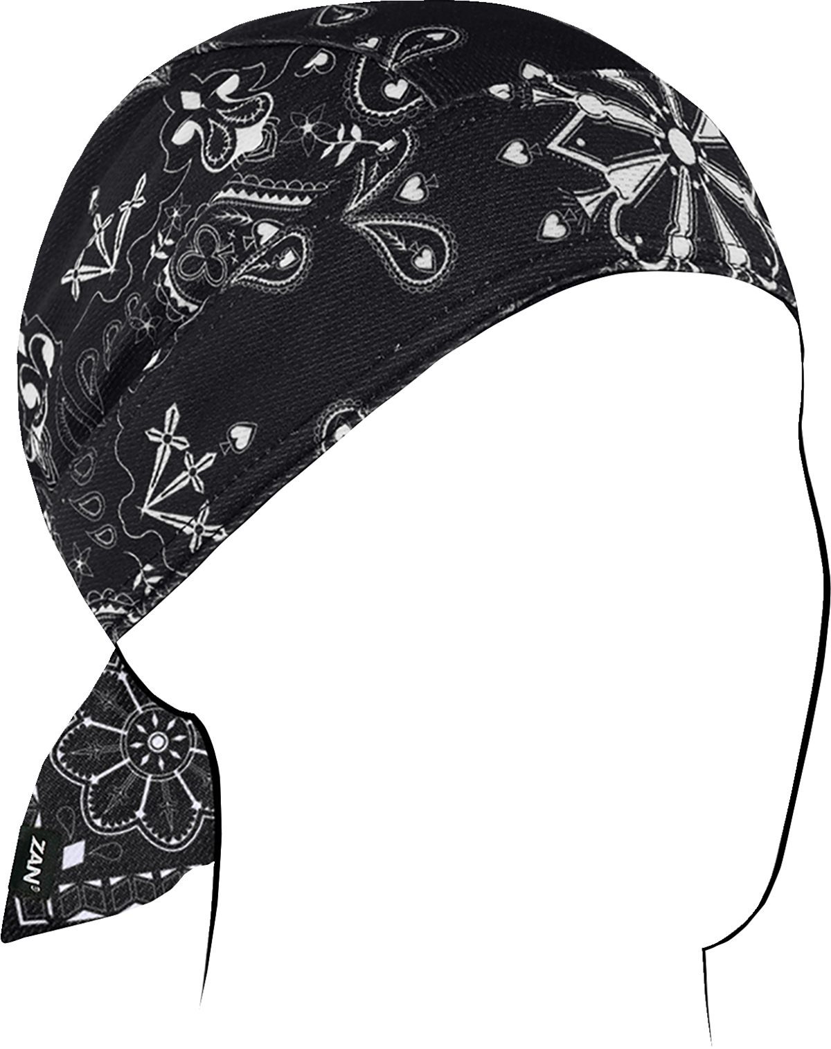 ZAN HEADGEAR Flydanna Micro-Mesh Polyester Headwrap - Black Paisley ZM001