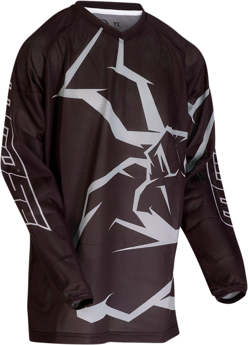 MOOSE RACING Youth Agroid Mesh Jersey - Black/Gray - Small 2912-1993
