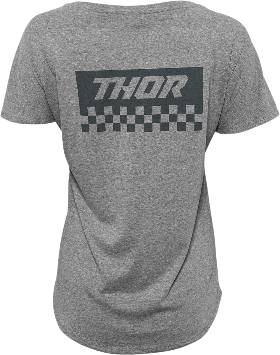 THOR Women's Checkers T-Shirt - Heather Gray - Small 3031-3996