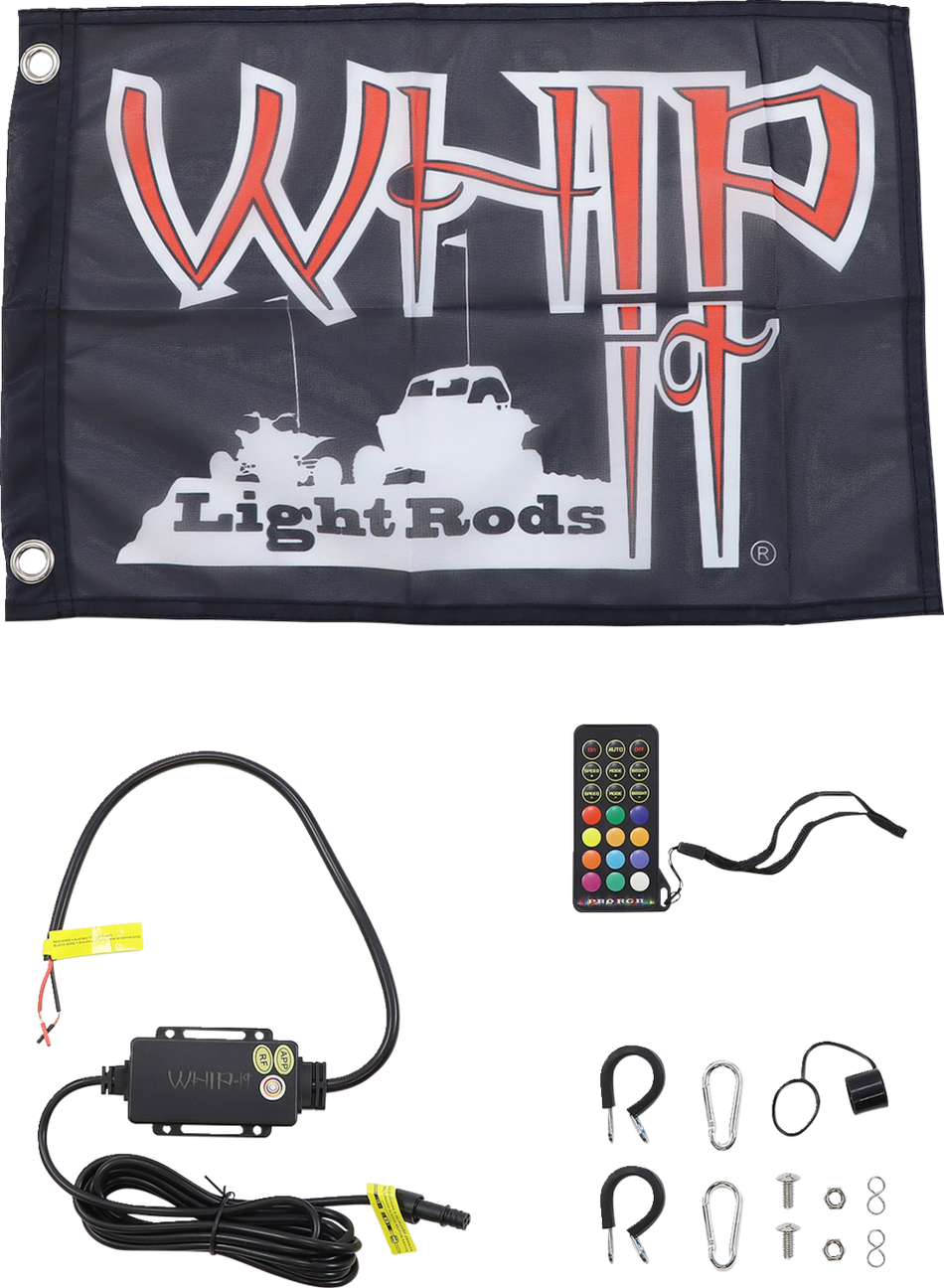 WHIPITLIGHTRODS 5' Light Rod Whip - Bluetooth - Black SB-RGBBT-151