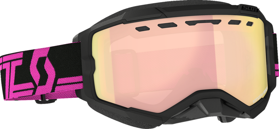 SCOTT Fury Snow Goggles - Black/Pink - Enhancer Rose Chrome 278605-1254348