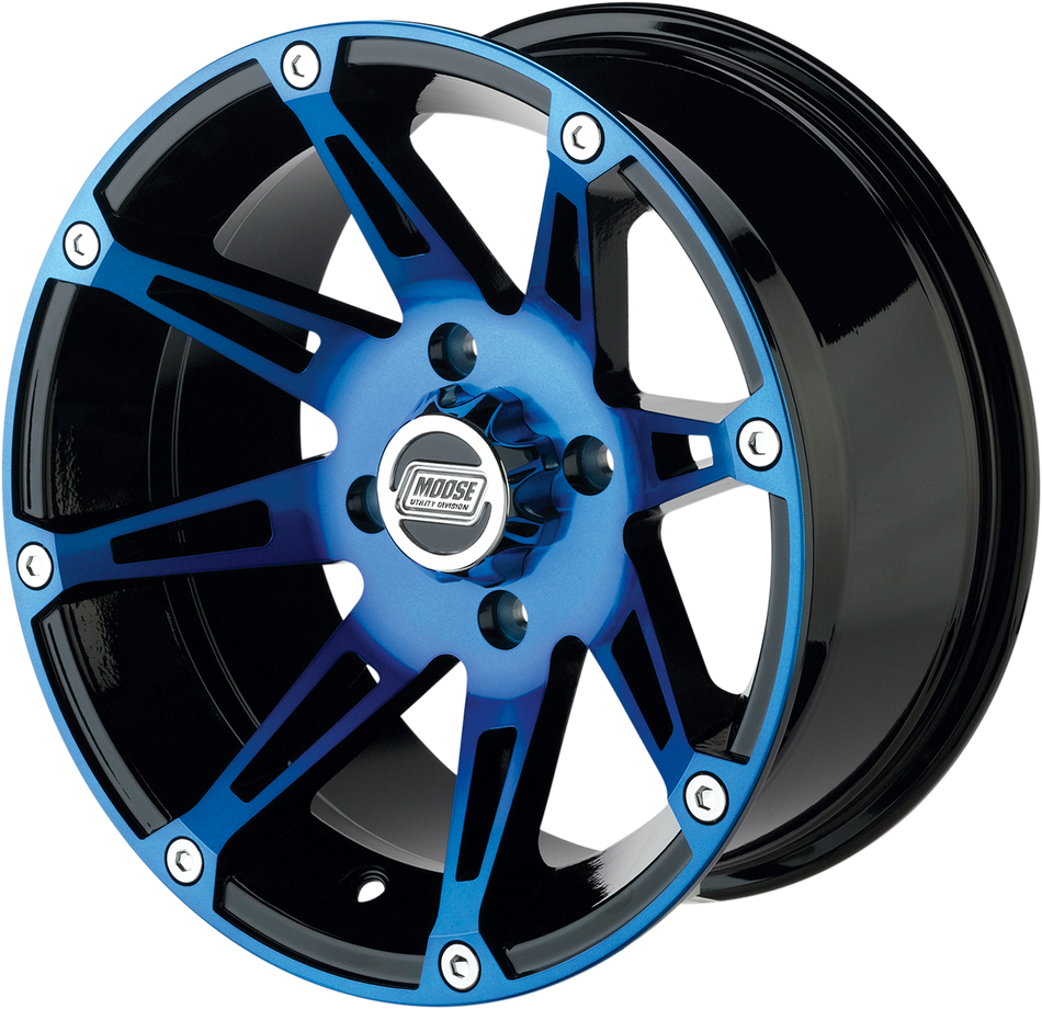 MOOSE UTILITY Wheel - 387X - Front - Anodized Blue/Black - 12x7 - 4/156 - 4+3 387MO127156BWB4