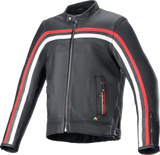 ALPINESTARS Dyno Leather Jacket - Black/Ruby Red/Ecru - Small 3103924-1316-S