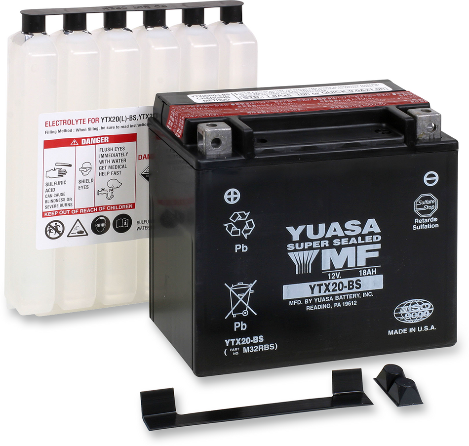 YUASA AGM Battery - YTX-20BS .93 L YUAM32RBS