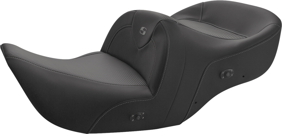 SADDLEMEN Heated Roadsofa Seat - Carbon Fiber - Without Backrest - Black - GL H01-07-185HCT