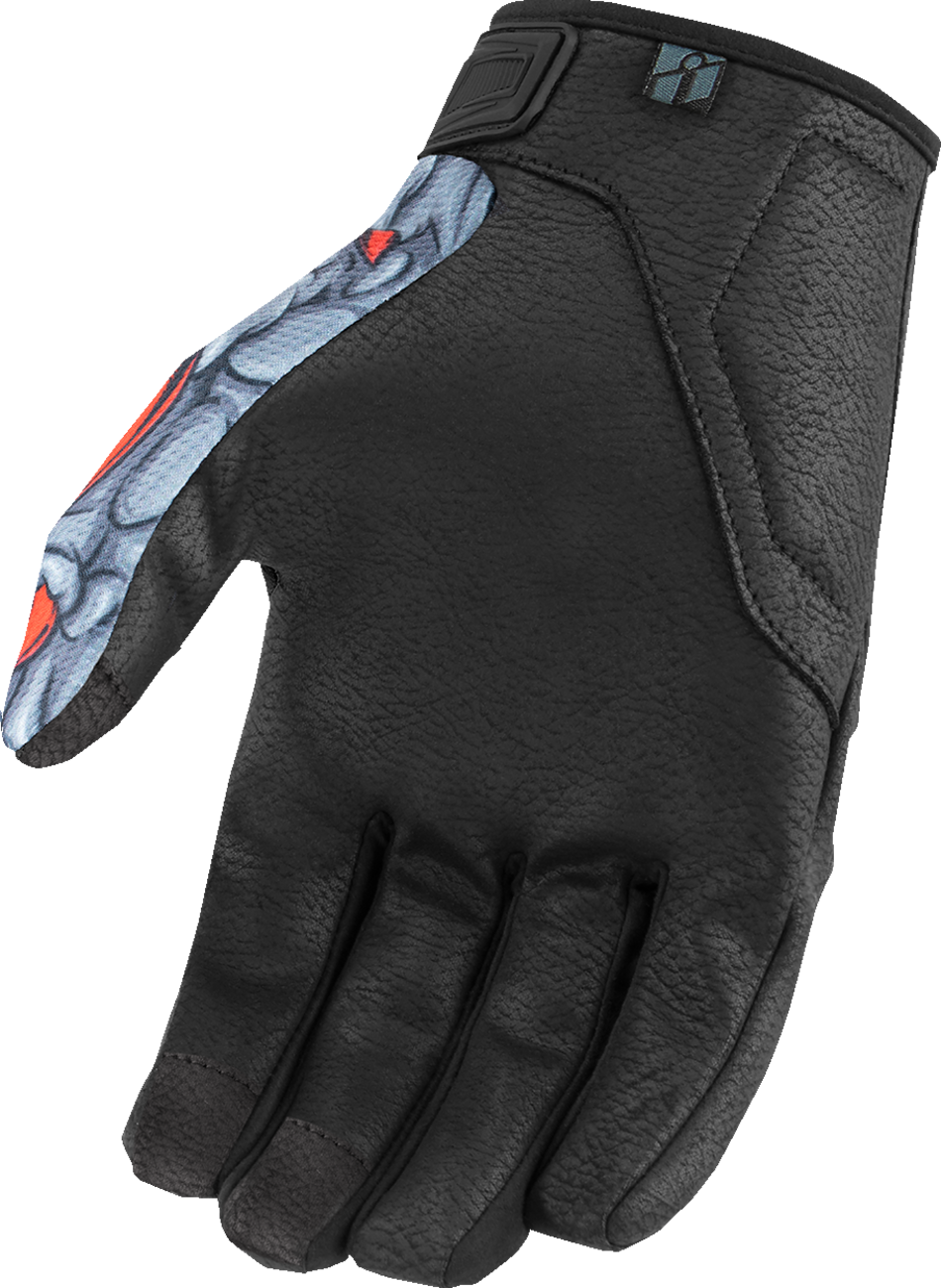 ICON Hooligan™ Kryola Kreep Gloves - Red - Small 3301-4728